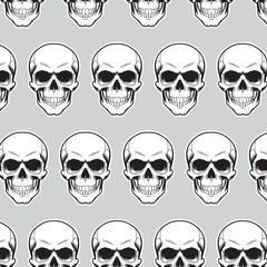 A skull with a skull and a black background with spots