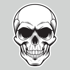 A skull with a skull and a black background with spots