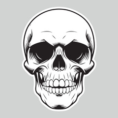 A skull with a skull and a black background with spots