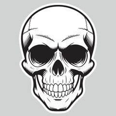 A skull with a skull and a black background with spots