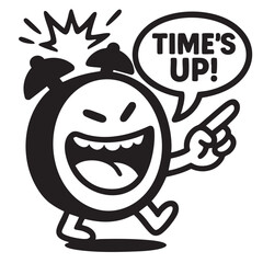 Deadline pressure cartoon with angry clock