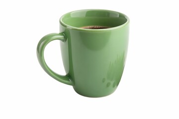 green tea cup, green cup of tea, green cup of coffee on white background 