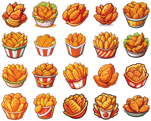 Chicken tenders vector illustration isolated on white background.