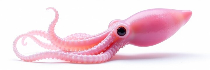 Delicate, translucent squid tentacles, isolated White background , mollusks, isolated