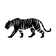 Obraz premium Tiger vector illustration Vector icon illustration silhouette Graphics design white background 
