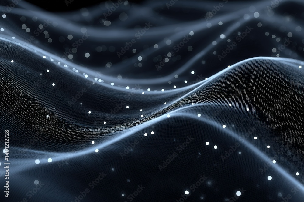 Canvas Prints swirling waves of light create a cosmic atmosphere in a dark space filled with shimmering particles