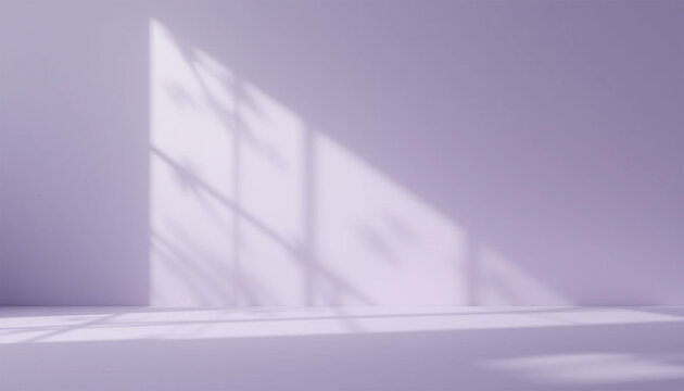 Minimalist lavender studio background with soft light and luxury platform.