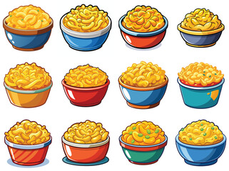 Macand Cheese Vector illustration isolated on white background.