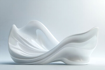 Minimalist abstract white waves forming a soft ripple effect on a clean white surface
