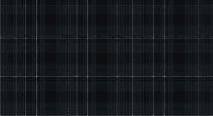 Dark tartan plaid pattern with subtle checkered texture in black and gray