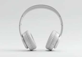 Elegant over ear headphones in light gray for technology promotion