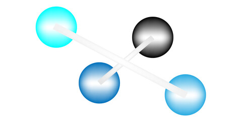 Abstract  Set of views modern Molecular model of Ammonia, digital Ammonia molecule, illustration.