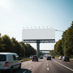 Empty billboard highway advertisement mockup © Farhadian