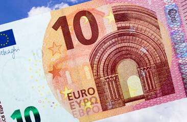 Euro money close-up. National currency of the European Union	
