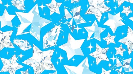 Obraz premium Festive Stars on Blue Background