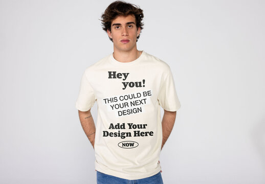 Stylish Mockup of a Casual T-Shirt Design