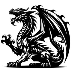 tattoo, vector, dragon, animal, illustration, tribal, symbol, black, silhouette, art, head, design, cartoon, bird, sign, nature, wild, monster, logo, tiger, lion, wolf, teeth, mascot, wildlife