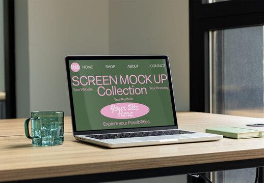 Mockup Laptop Screen Ready for Design Presentation