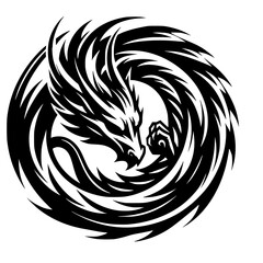 tattoo, vector, dragon, animal, illustration, tribal, symbol, black, silhouette, art, head, design, cartoon, bird, sign, nature, wild, monster, logo, tiger, lion, wolf, teeth, mascot, wildlife