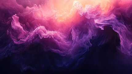 Obraz premium Abstract swirling cloudscape in vibrant pink, purple, and orange hues.