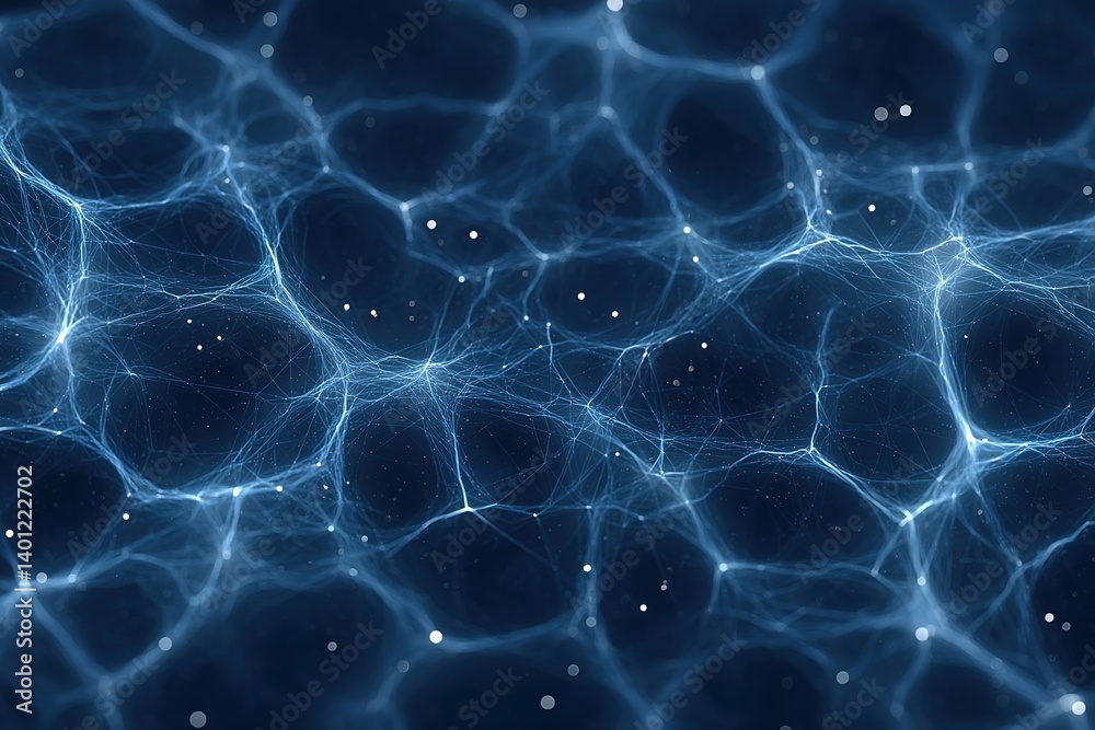 Canvas Prints intricate blue patterns resembling a network of connections, illuminated against a dark backdrop