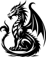 tattoo, vector, dragon, animal, illustration, tribal, symbol, black, silhouette, art, head, design, cartoon, bird, sign, nature, wild, monster, logo, tiger, lion, wolf, teeth, mascot, wildlife