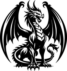 tattoo, vector, dragon, animal, illustration, tribal, symbol, black, silhouette, art, head, design, cartoon, bird, sign, nature, wild, monster, logo, tiger, lion, wolf, teeth, mascot, wildlife