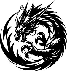 tattoo, vector, dragon, animal, illustration, tribal, symbol, black, silhouette, art, head, design, cartoon, bird, sign, nature, wild, monster, logo, tiger, lion, wolf, teeth, mascot, wildlife