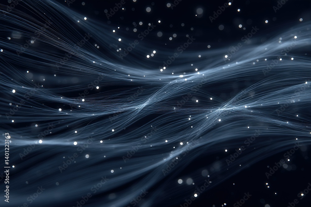 Canvas Prints whispering strands of light dance gracefully in a dark, ethereal environment during a tranquil explo