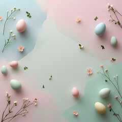 Captivating Easter Background with Large Copyspace – Ultra-Crisp, Minimalist Pastel Design for Creative Marketing, Commercial Use & Seasonal Branding