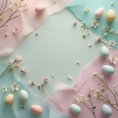Captivating Easter Background with Large Copyspace – Ultra-Crisp, Minimalist Pastel Design for Creative Marketing, Commercial Use & Seasonal Branding