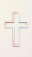 Obraz premium A simple graphic design with a Christian cross on a gradient background.