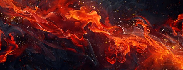Fiery Energy: Abstract illustration of vibrant flames dancing with fiery intensity, offering a dynamic and powerful visual experience.