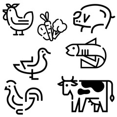 Farm art animals icon logo design