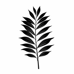 Fototapeta premium Tropical Botanical Illustration with Silhouette of Leaf and Branch in Contemporary Vector Design