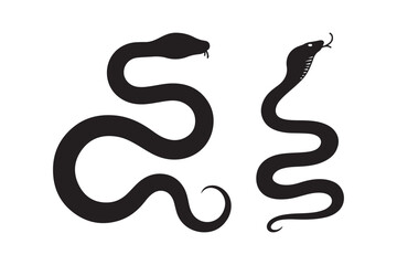 Snake Silhouette Vector Illustration Serpent and Cobra Graphic Design