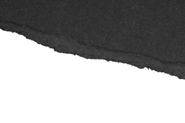 black torn ripped paper isolated on white or transparent png
