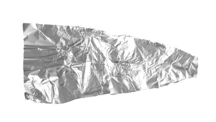 crumpled aluminum foil sheet isolated on white or transparent png