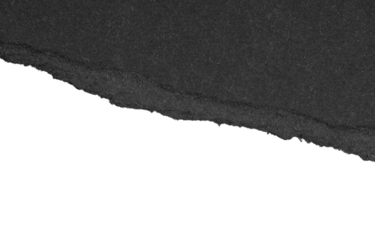 black torn ripped paper isolated on white or transparent png