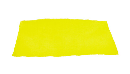 yellow sticky note paper with ripped edges isolated on white or transparent png