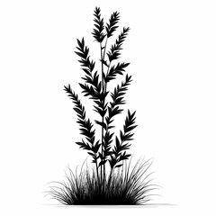 Eco-Friendly Botanical Design: Nature Art with Plant and Leaf Silhouette in Minimalist Illustration
