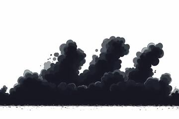 Abstract Cloud Smoke Digital Art: Black Background Gradient Texture for Creative Presentations