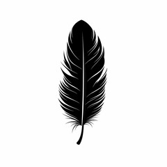 Illustration of a Black Feather Silhouette: Minimalist Nature Inspired Vector Design