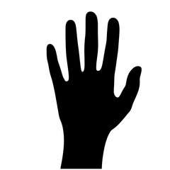 Obraz premium High Contrast Black and White Five Finger Hand Silhouette Evoking Mystery with Bold Outlines in Minimalist Style