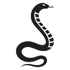 Snake Silhouette Vector Illustration Reptile Symbol Icon Dangerous Animal