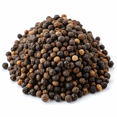 black pepper on white background