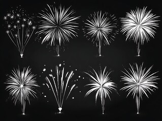 Fireworks Designs on Chalkboard