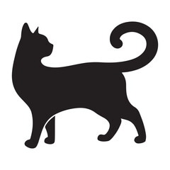 Elegant black cat silhouette vector illustration for pet lovers