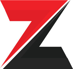 Z monogram logo design red and black colors