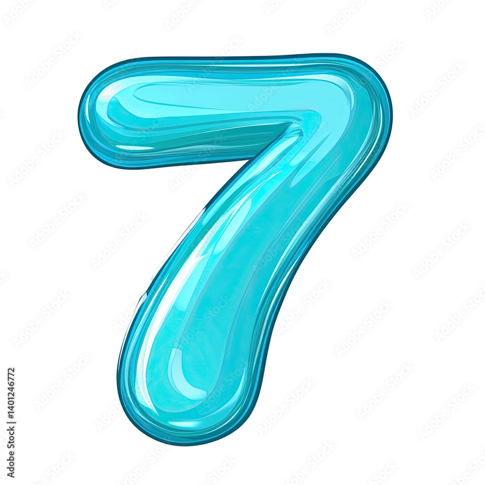 Poster generic number floating with transparency. shiny, glossy, and isolated, perfect for design elements 